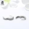 ORSA JEWELS Solid 925 Sterling Silver Hoop Earrings For Women Small Circle  Silver Color Trendy Female Wedding Jewelry SE103