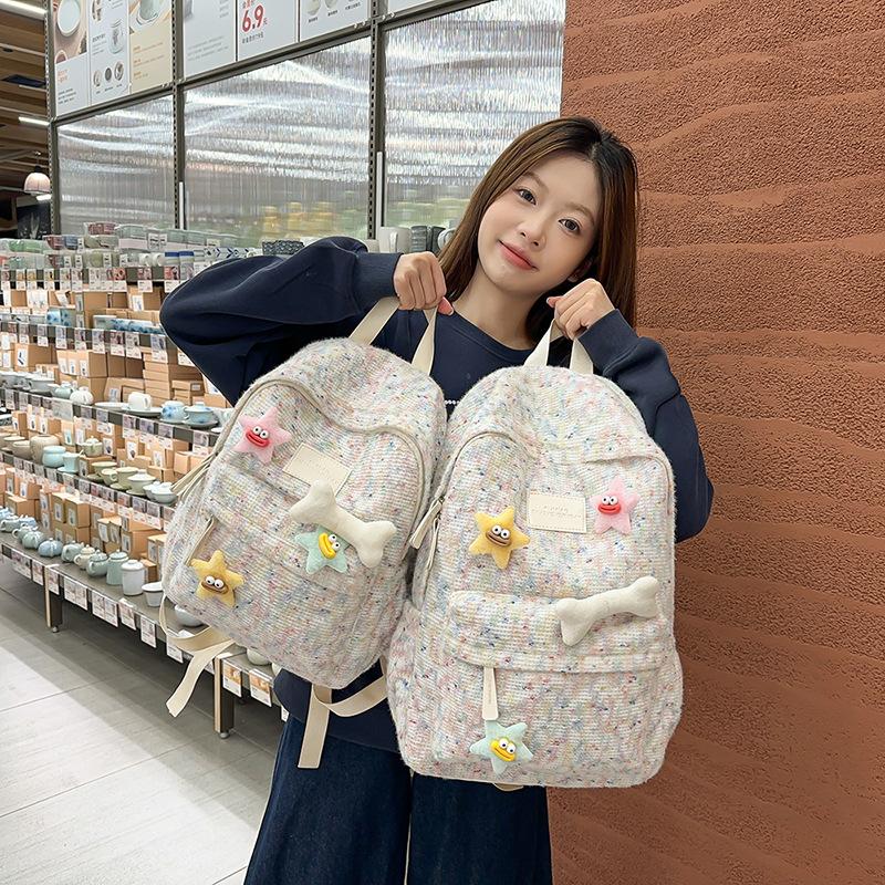 Student Schoolbag Women's Knitter Backpack