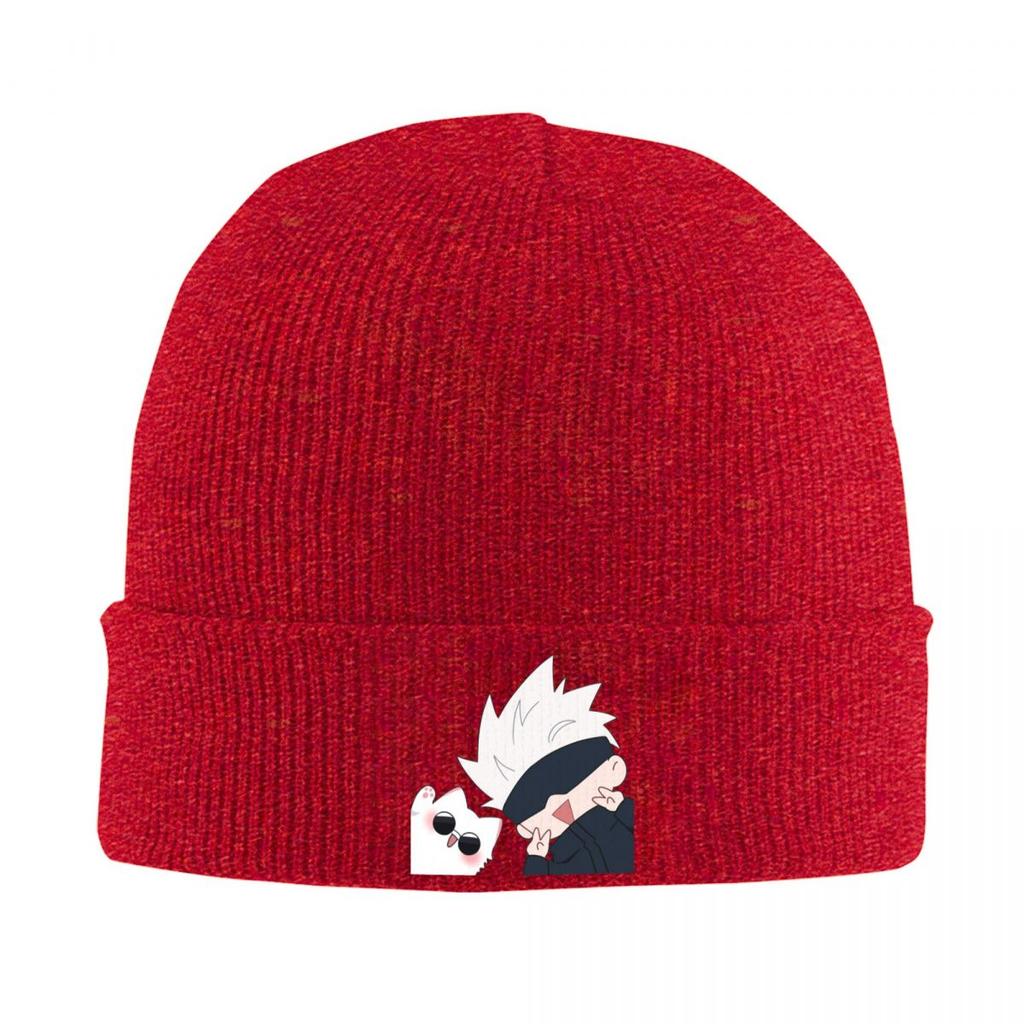 Gojo Manga Kawaii Japanese Anime Warm Knitted Cap Hip Hop Bonnet Hat Autumn Winter Outdoor Beanies Hats for Unisex Adult