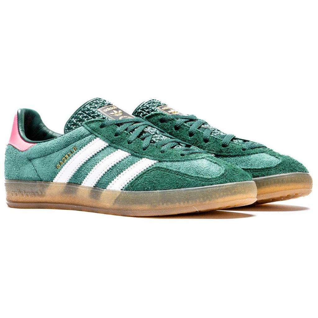 adidas Gazelle Indoor Collegiate Yeşil Pembe Bayan Spor Ayakkabı-Beyaz Lucid-Pembe IG5929