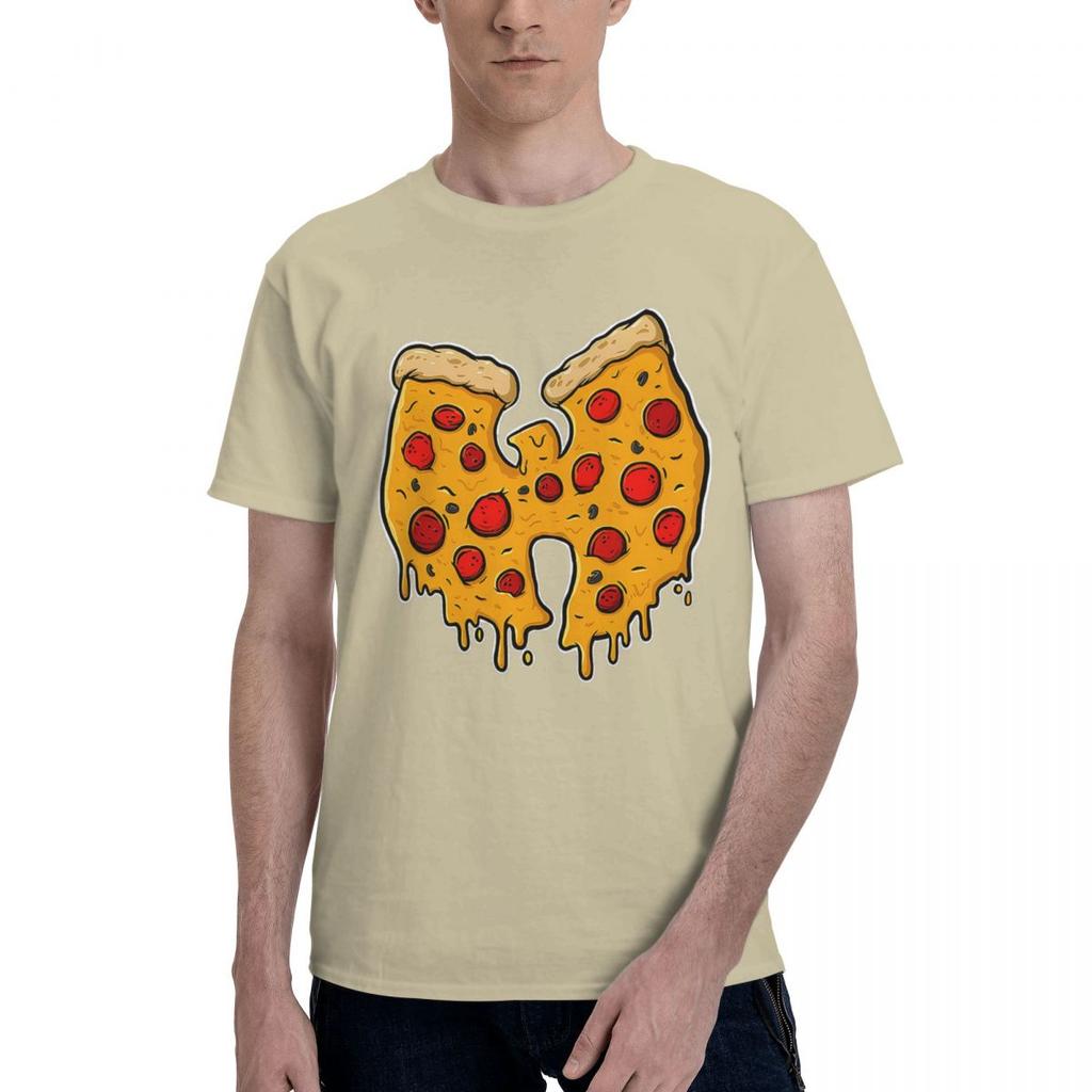 Wu Clan Tangs Pizza 100 Cotton Casual Breathable Confortable Men Top Mens TShirts Mens Gifts