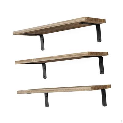 3 Pieces Wooden Floating Wall Storage Shelves Book Shelf Decorative Rustic Versatile for Home Office
