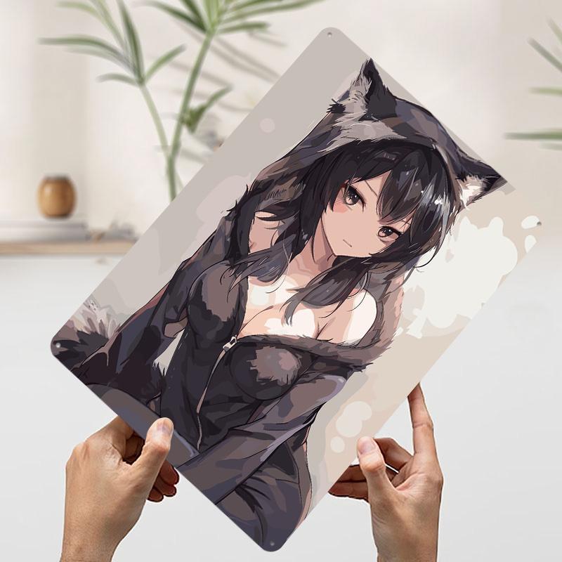 Anime Husky Girl Tin Poster Customized Retro Wall Art Vintage Metal Signs for Room Bedroom Decoration At Home Decor Items Gaming