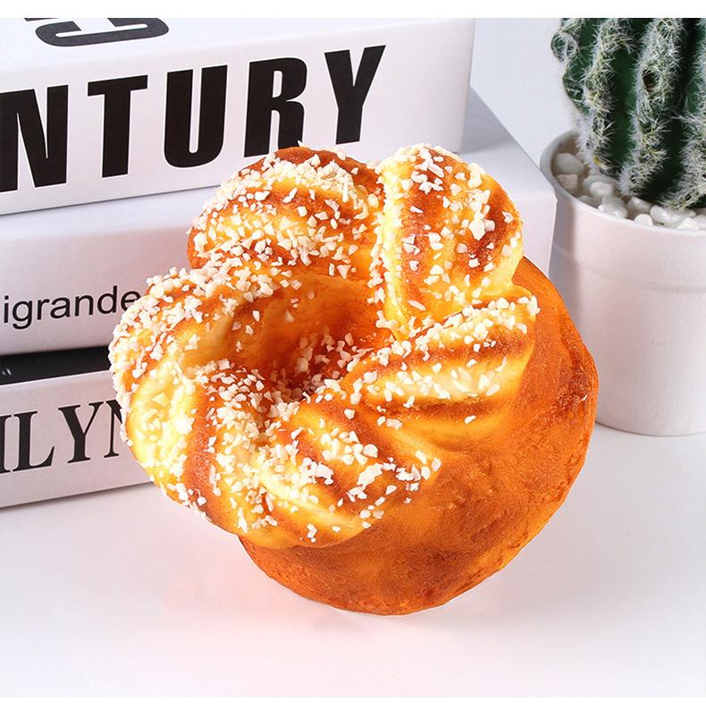 Simulation Food Fake Bread Artificial Cake Toy Flower-Shaped Large Bread Spiral Soft Bread Photography Prop PU Material Toy