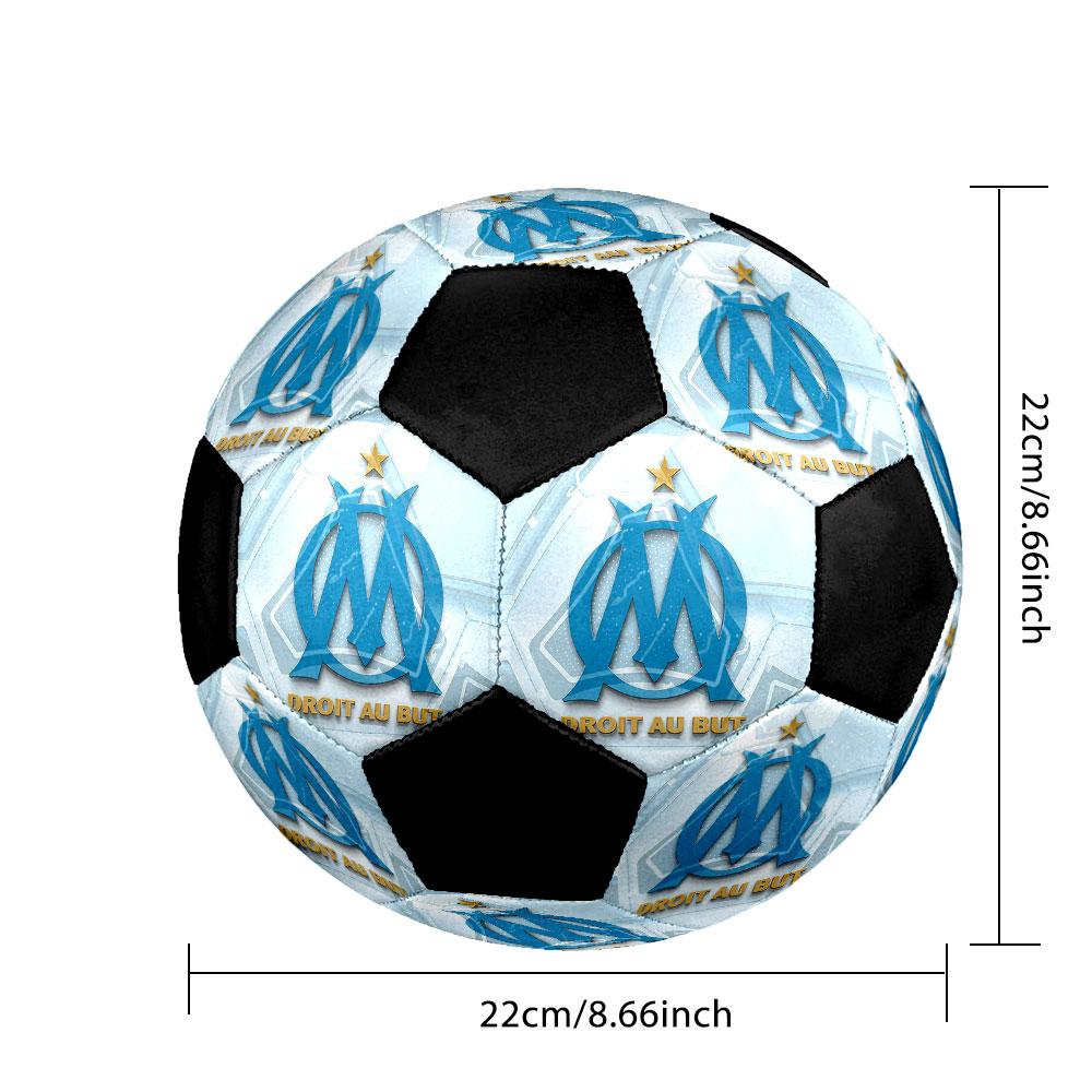 1PC Olympique De Marseille Size 5 Soccer Ball PrahaIndoor Soccer Ball Colorful All Ages Machine Stitched PVC Competition Ready Durable High-Bounce