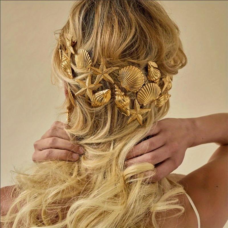 

Hair Clips Geometric Styling Love Heart Flower Shell Hairbands Ponytails Curved Buckle Hair Tie Buckle Hair Rope серебряный