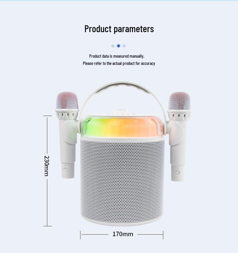 Portable All-in-One RGB Night Light Bluetooth Speaker with Microphone for Family KTV
