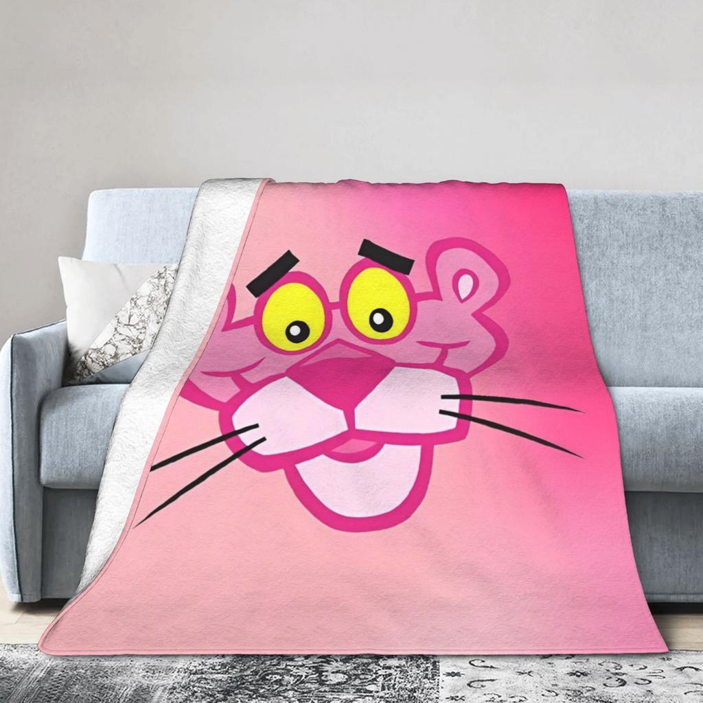 Pinks Panthers Blanket Fleece Lightweight Throw Blankets for Outdoor Travel Bedroom Quilt