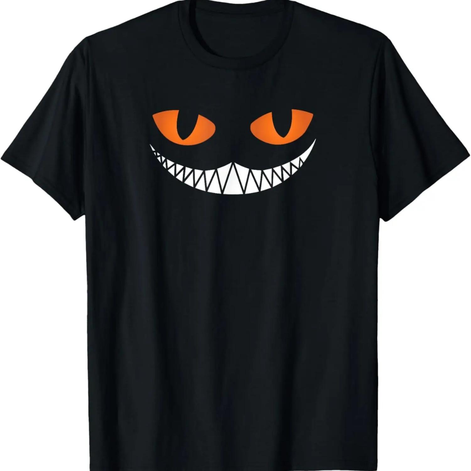 

Halloween Themed Smiling Cheshire Cat DIY Costume T-Shirt S чёрный