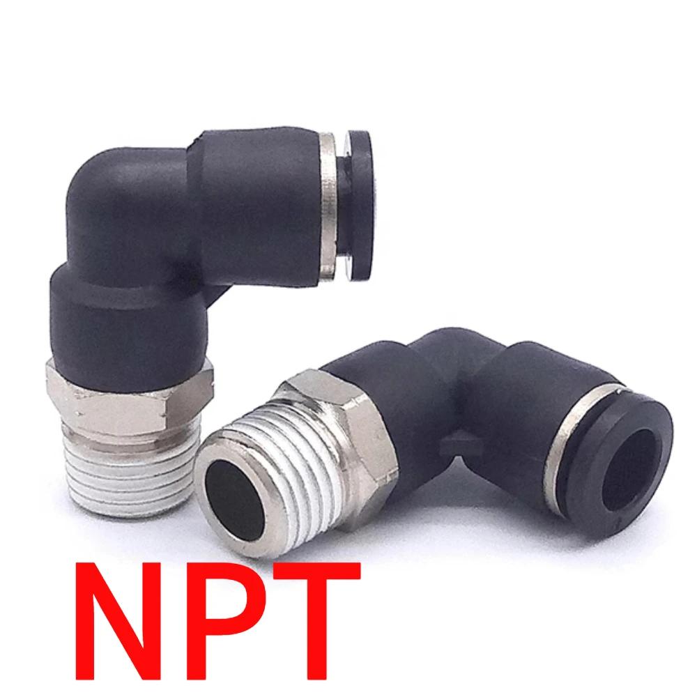 1/8" 1/4" 3/8" 1/2" NPT Male Female 1/8"- 5/8" Inch Tube OD Elbow Pneumatic Push To Connect Air Fitting Quick Release Connector