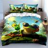 Relaxing Frog With Drink Print Bedding Set 1 Duvet Cover 2 Pillowcases For Adult And Children Luxury Gift Full Size