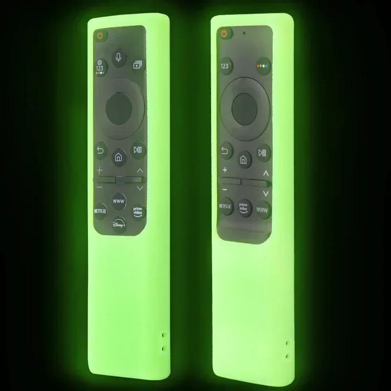 

Smart Tv Remote Control Case Silicone Anti-slip Cover Compatible For 2026 Samsung Tm2280ecobn59 Solar Remote Control фарби люмінесцентні зелений колір