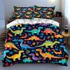 Colorful dinosaur pattern Bedding Duvet cover sets Duvet covers Pillowcases gifts (1 * Duvet Cover 2 * Pillowcases, without duvet insert)
