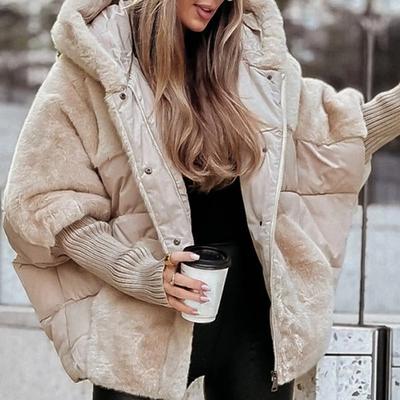 Winter Women's Loose Cotton Coat Loose Leisure Coat Comfort Chic Long Sleeve Hooded Jacket