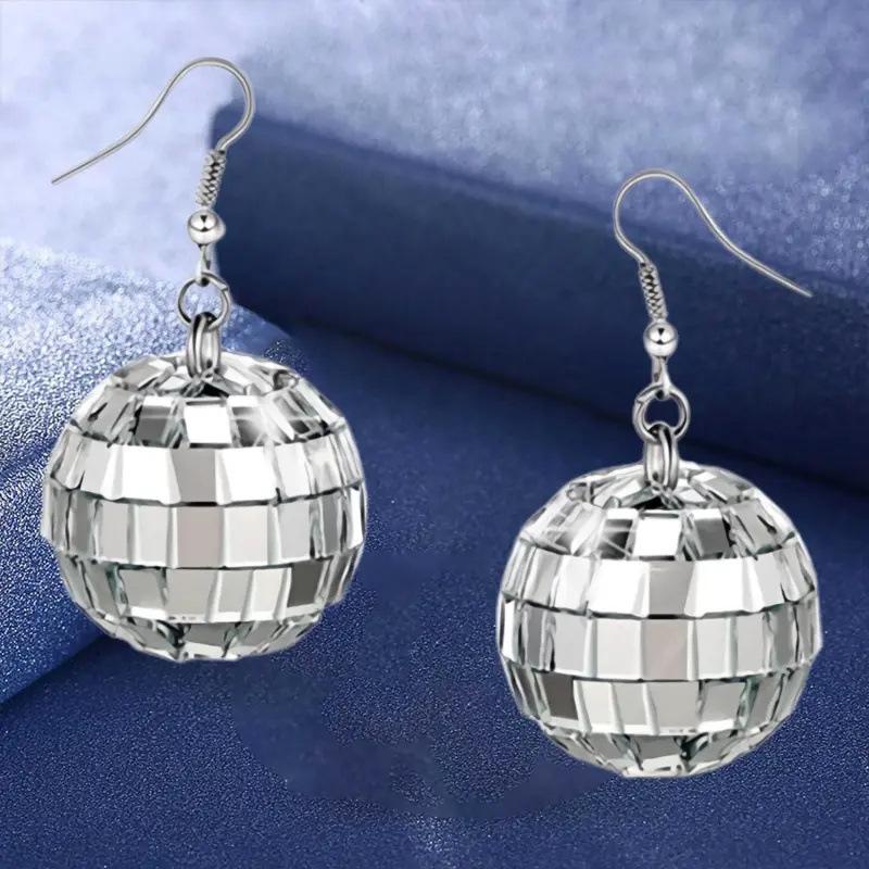 Disco Ball Earrings 20mm 70'S Disco Punk Earrings for Women Jewelry Gift for Women Party Jewelry