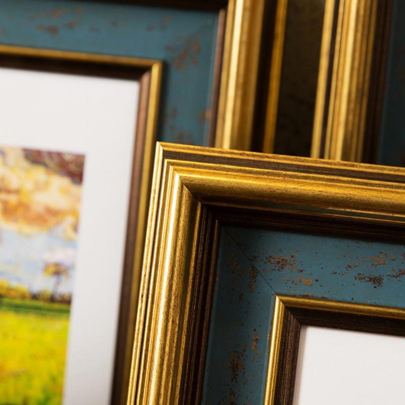 European Vintage Gold Wall Frame - Oil Painting Photo Display Multiple Size Wall-Mounted Art Decor for Home