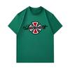 Men's 100% Cotton Crew Neck Short Sleeve T-Shirt, Retro Tribal Cross Graphic Print Casual Soft Breathable Summer Tee Top for Daily Street Wear