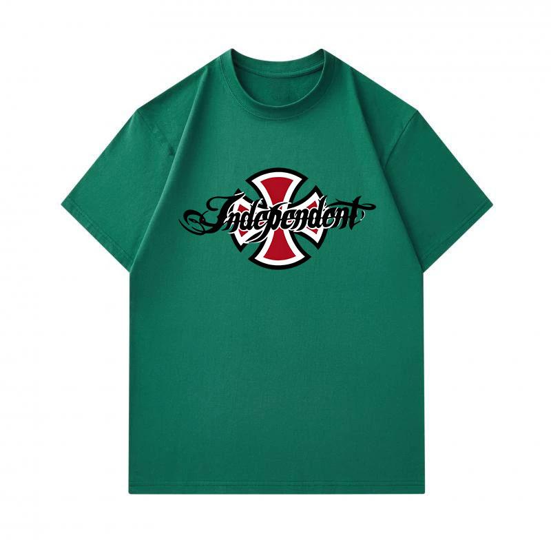 Men's 100% Cotton Crew Neck Short Sleeve T-Shirt, Retro Tribal Cross Graphic Print Casual Soft Breathable Summer Tee Top for Daily Street Wear
