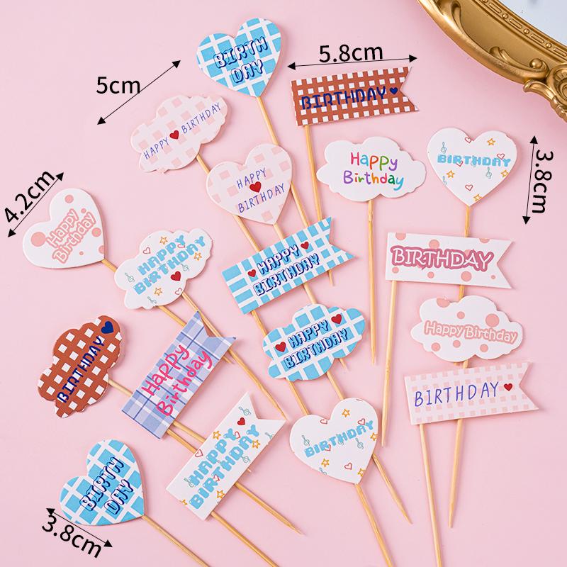 Colorful Macaron Cartoon Birthday Candle Decorations