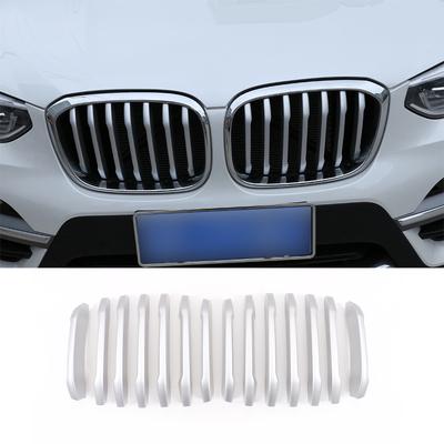 ABS Silver Car Front Grill Grille Decorative Cover Trim Strip For BMW X3 X4 G01 G02 2018 Auto Exterior