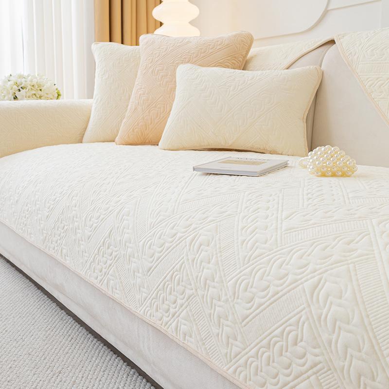 Winter Plush Sofa Cushion Non-Slip Thickened Autumn And Winter  New Seat Cushion Gray Leather Sofa Cover Cover Cloth Towel