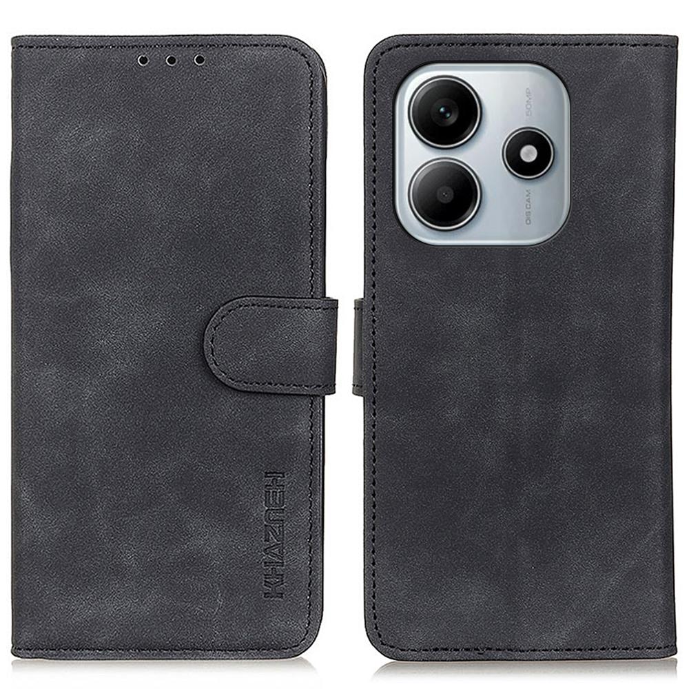 

KHAZNEH Для Xiaomi Redmi Note 14 4G (164,84x78,15x8,16 мм) Чохол PU Шкіра Ретро Текстура Чохол для Телефону Black