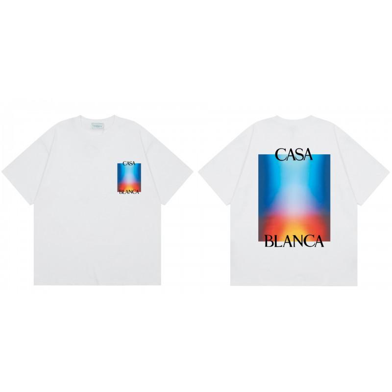 Men Women Streetwear Short Sleeve T-Shirt With Geometric Letter Print Loose Fit Cotton Tee Casual