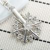 Rotating Rhinestone Snowflake Stainless Steel Keychain Shiny Fashion Design Practical Student Backpack Gift