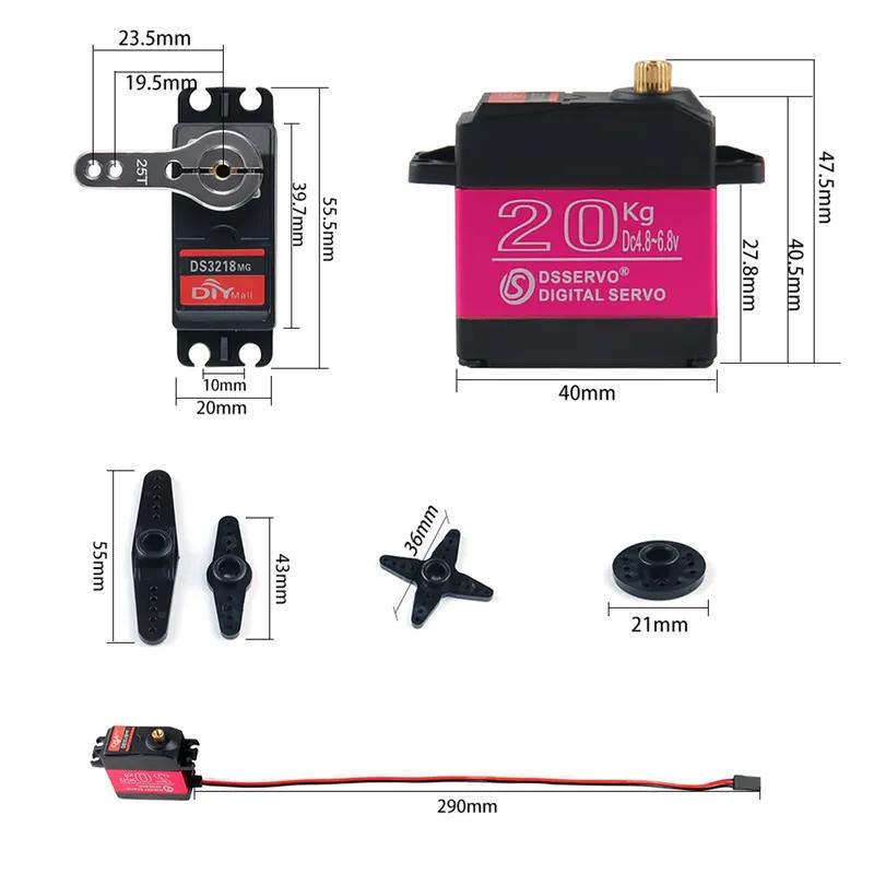 DS3218 PRO Waterproof Servo 20KG 180 270 Degree High Speed servo Metal Gear Digital Servo RC Servo for 1/8 1/10 Scale RC Cars