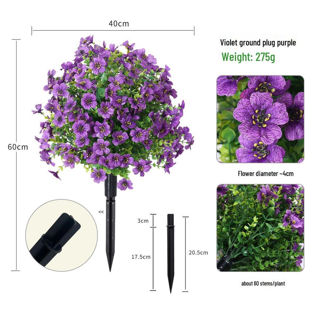 Lavender Violet Ground Plug Potted Plant for Indoor Courtyard Decoration - Green Bonsai Ornament