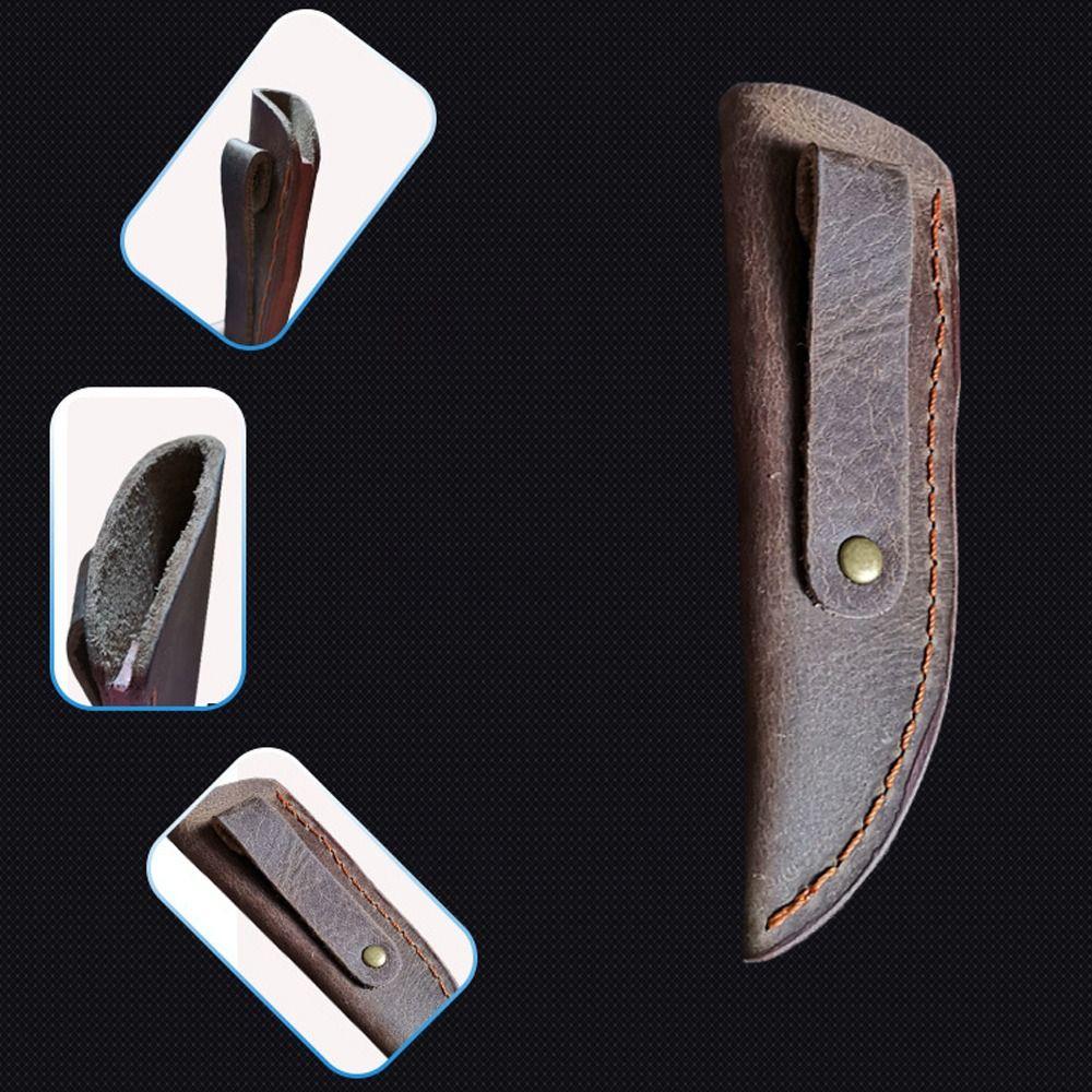 Hunt Leather Sheath Holder Flashlight Case Camp Outdoor Carry Belt Loop Case Straight Knife Tool