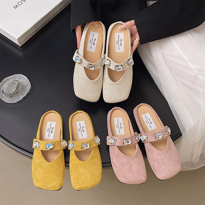 French Comfortable Wear Summer Breathable Flat Thick Bottom Height Increasing Slippers Mule Shoes -Chic and Versatile Women's Home Outdoor Sandals