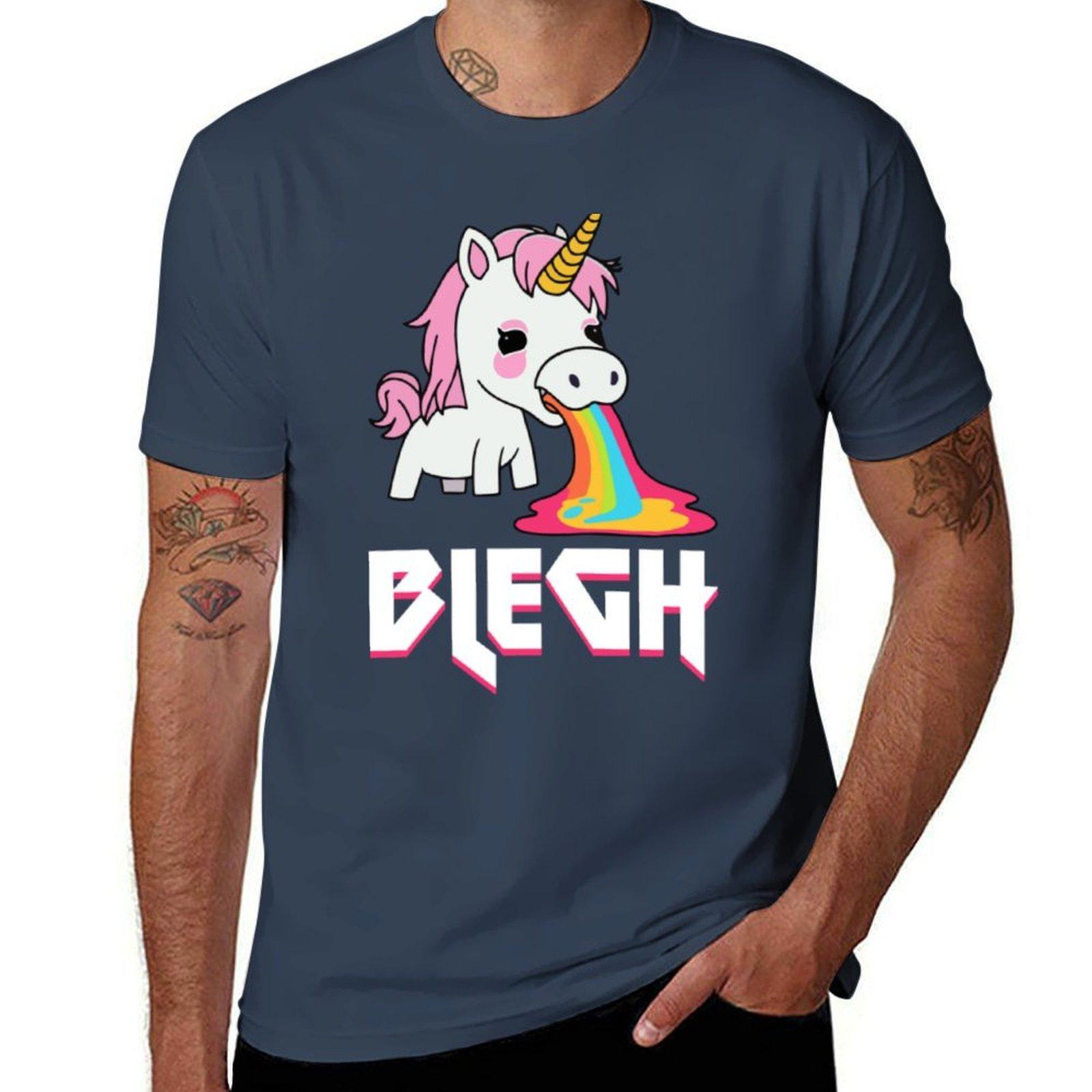 Blegh Heavy Metal Metalcore Deathcore Unicorn6 Tshirt Fashion Print Casual Short Sleeve S