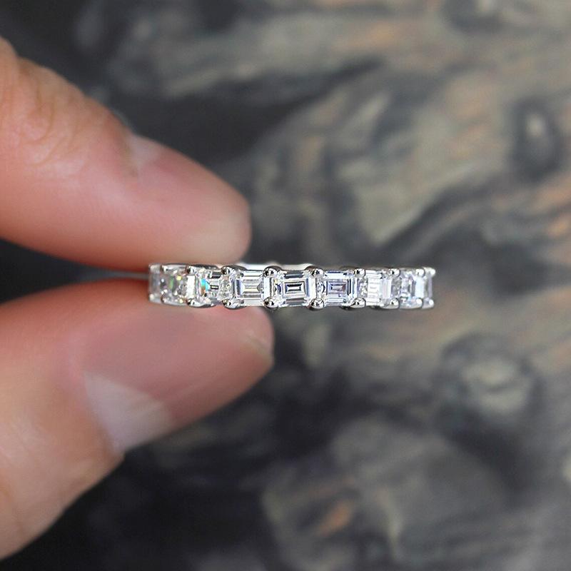 

New European and American Simple Square Zircon Inlaid Ring for Women s Minimalist Fashion Daily Matching Zircon Accessories 10