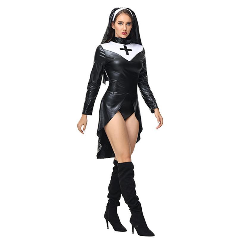 New Halloween Cross Nun Cosplay Costume Sexy Nurse Stage Performance Costume