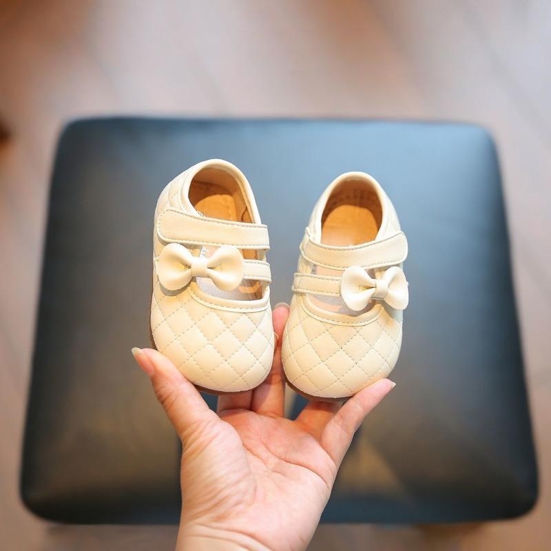 Baby Girls Bow Decor Quilted Mary Jane Flats 15 белый