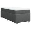 Boxspringbed met Matras Donkergrijs 90 x 190 cm Stof