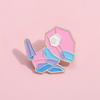 Stylish Pink Cartoon Animal Brooch Creative Design Featuring Fairy Bird Charm