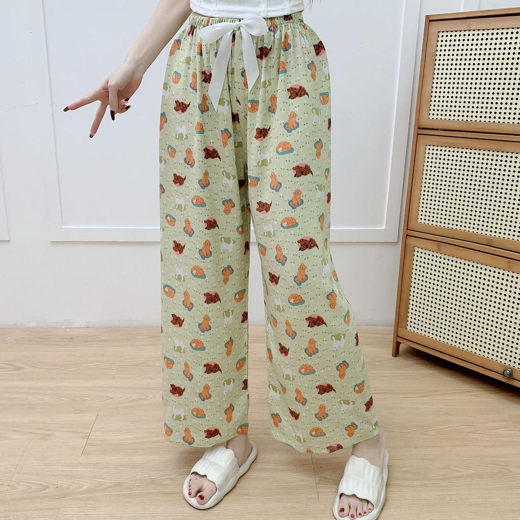 Cotton Silk Pajama Pants for Women, New Summer Style, Thin Cotton Casual Pants, Can Be Worn Outside, Large Size Home Pants