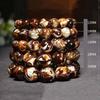 Natural Amber & Burmite Root Amber Beaded Bracelet Unisex Couple Matching Jewelry Gift