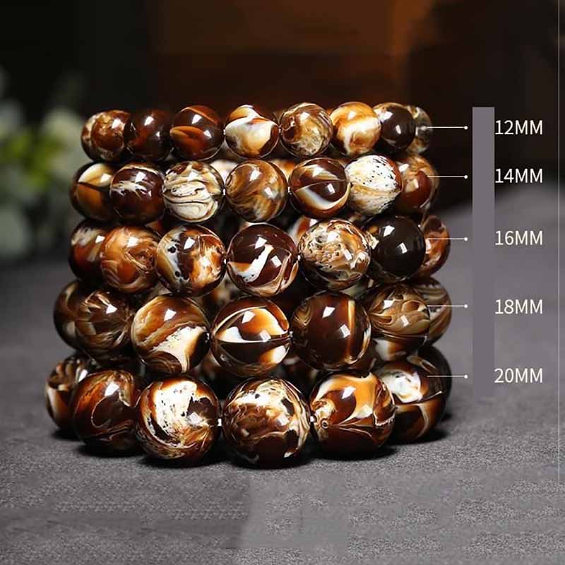 Natural Amber & Burmite Root Amber Beaded Bracelet Unisex Couple Matching Jewelry Gift