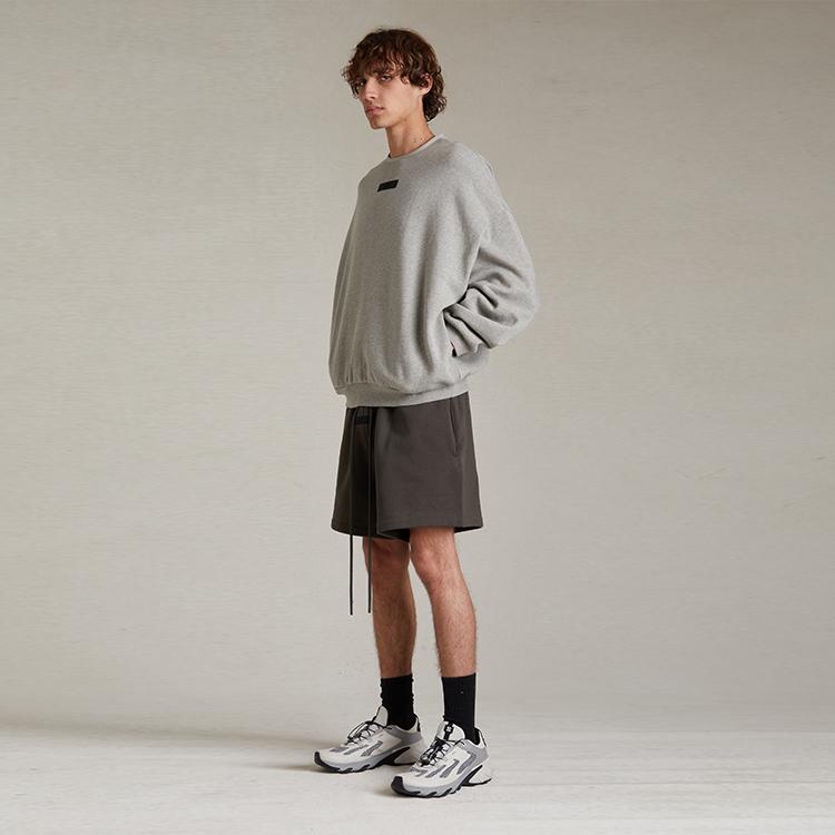 Fear of God Essentials Crewneck Dark Heather Oatmeal Men Tops Grey 192SP244683F