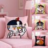 Kwaii Anime B-Buldak RameSn Pillow Case Anti-dustmite Pillowcase Invisible Zipper Silky Short Plush Sofa Cushion Cover