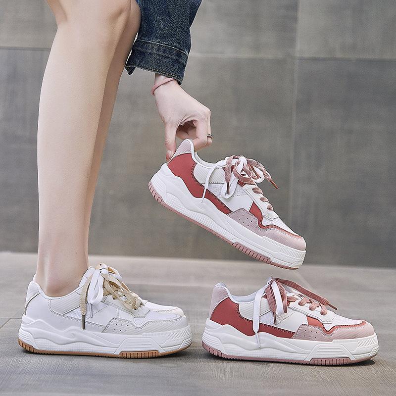 Damen Frühling Neue All-Match Lässige Mode Sneaker Damen mit dicker Sohle Weiße Schuhe