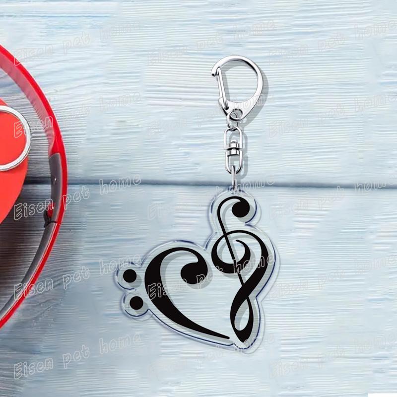 

Music Symbols Keychain Llaveros Accessories Bag Charms I Love Music Hobby Keychains Keyrings Jewelry Fans Gift