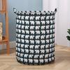 Printed Laundry Basket Portable Foldable Laundry Organiser Cotton & Linen Clothes Basket Children's Toys Dirty Laundry Basket