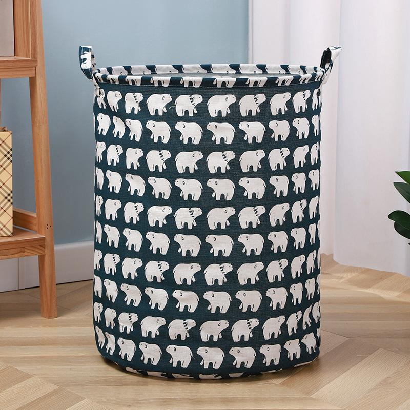 Printed Laundry Basket Portable Foldable Laundry Organiser Cotton & Linen Clothes Basket Children s Toys Dirty Laundry Basket D40 50