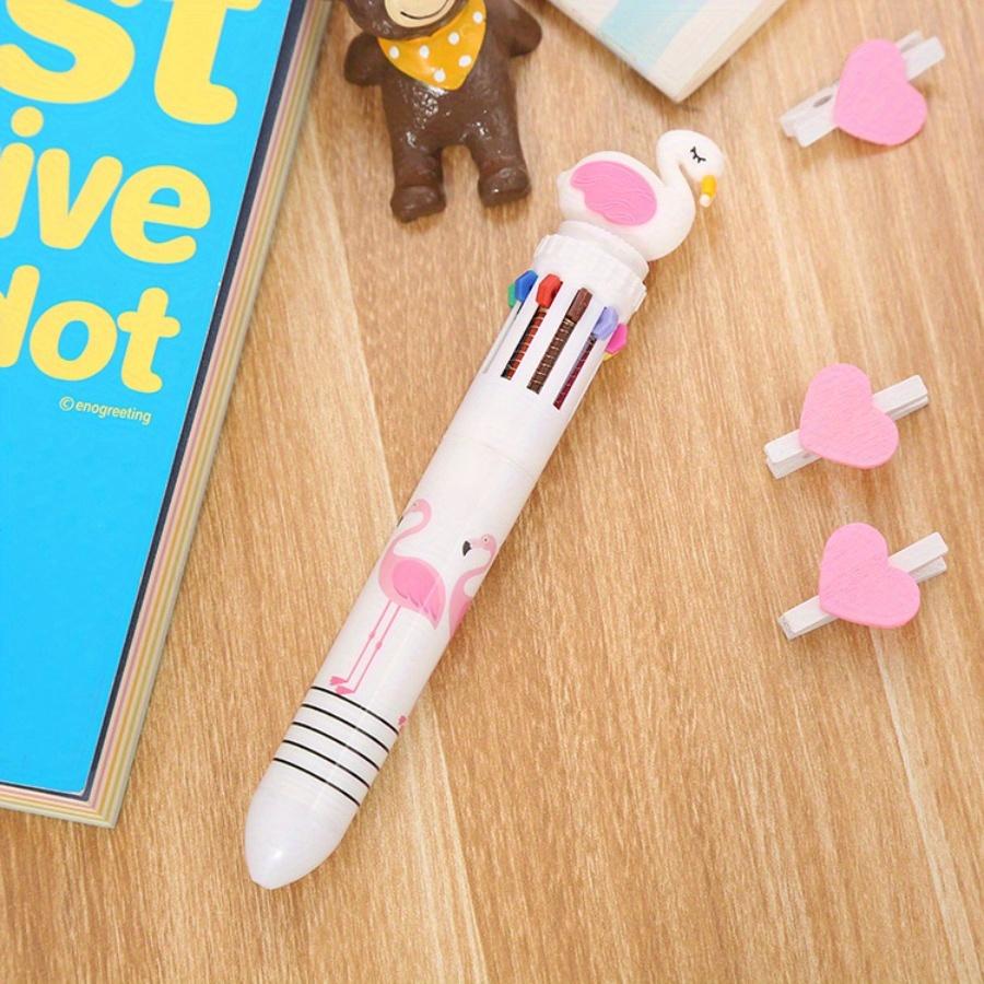 School season 10pcs 0.5mm creative stationery ten-color ballpoint pen cartoon color graffiti pen girl heart multi-color press ballpoint pen