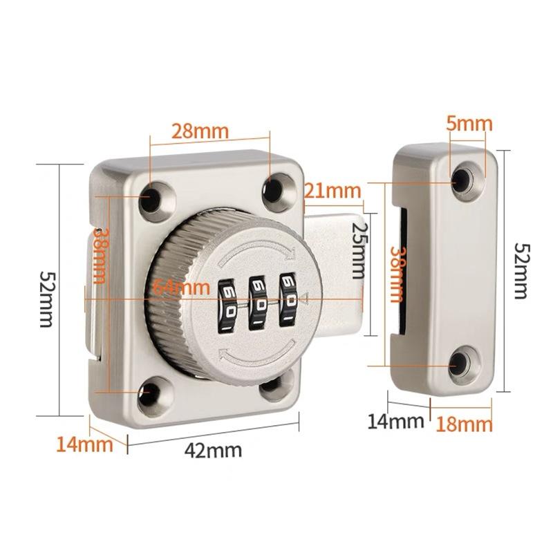 Password Rotate Bolt Latch 3 Digit Combination Home Security Latch Gate Latches Door Keyless Lock Twist Rotating Barrel Locks