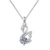 Korean Fashion Little Swan Necklace: s925 Sterling Silver with 1 Carat Moissanite, D Color Women's Pendant